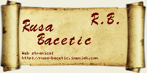 Rusa Bacetić vizit kartica